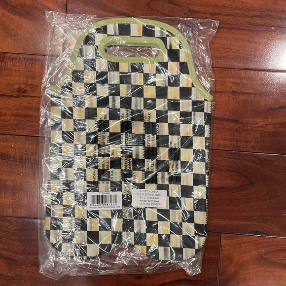 Mackenzie Childs Courtly check double wine tote - Picture 3 of 6